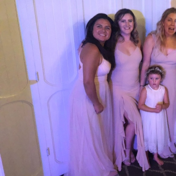 Lulus blush maxi dress with ruffle leg slit - Picture 5 of 5